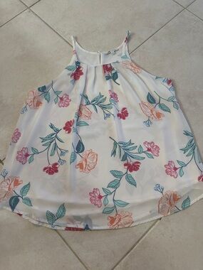 Ladies Floral Flowy Halter Neck Blouse-Small